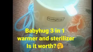 How to sterilize baby feeding bottles in Babyhug 3in1 bottle warmer cum sterilizer Demo amp Review [upl. by Nneb819]