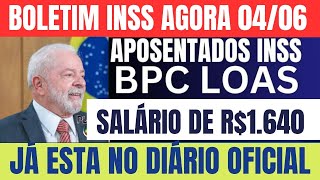 ðŸ”´A BOMBA ESTOUROU SAIU HOJE PELA MANHÃƒ BPC  APOSENTADOS JÃ ESTA NO DIÃRIO OFICIAL 0406 [upl. by Rosemonde650]