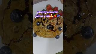 PANQUEQUES de AVENA y platano cocina ingredients fresas arandanos [upl. by Orr929]