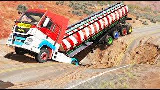 Trucks vs Potholes 71  BeamNGDRIVE [upl. by Tiernan]