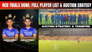 RCB Trials finished  Full Players list and Auction Strategy  IPL 2025 Mega Auction [upl. by Surovy640]