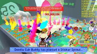 Onett Spawns a STICKER SPROUT NOT in hive hub but MAIN BEE SWARM SIMULATOR AS BEESMAS WAS ENDING [upl. by Rifkin]