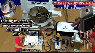 MOSFET TRANSISTOR AS DIY INVERTER 12V DC TO 220AC [upl. by Alyel412]