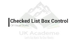 Checked List Box Control CSharp Visual Studio [upl. by Tarazi545]