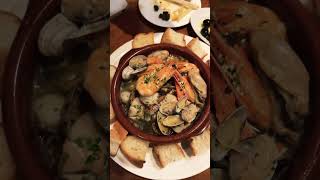 Ajillo Garlic Shrimp and ￼ Clams with French Baguette ￼Italian Restaurant in GINZA [upl. by Barvick585]