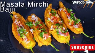 Mirchi Bajji  Andhra Style Mirchi Bajji  Indian Street Food  Bajji Recipe Evening Snacks Recipe [upl. by Marta]