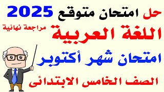 امتحان متوقع لغة عربية للصف الخامس الابتدائي امتحان شهر اكتوبر الترم الاول 2025 [upl. by Yddet860]