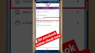 Check Sbi passbook onlineSbi passbook online check kare [upl. by Aiken21]