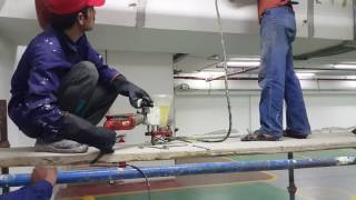 Sama Tadmur Conbextra EP 10 epoxy resin injection at Al Jazira Bank basement in Jedda [upl. by Ajtak551]