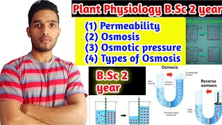 OsmosisOsmotic pressurePermeability of MembraneBSc 2 year Plant physiology [upl. by Anelhtak]