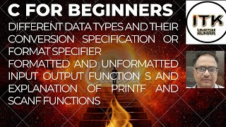 Different Types Of Conversion Specifications used in C Language Formatted Input Output Functions [upl. by Maice200]