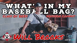 Whats In My Baseball Bag FT Davidson College Commit Will Brooks a Catcher In The Class Of 2024 [upl. by Asined621]