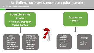 Le diplôme un investissement en capital humain 13 [upl. by Suiramed]