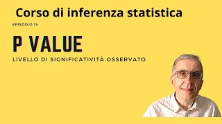 Corso di inferenza statistica Episodio 15 Il p value [upl. by Nwahsel]