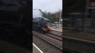 LMS Black Five STEAM TRAIN Takes Over Britains Newest Station [upl. by Aivartal]