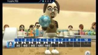 Wii Sports  bowling perfect 300 all curved shot [upl. by Rogerio]