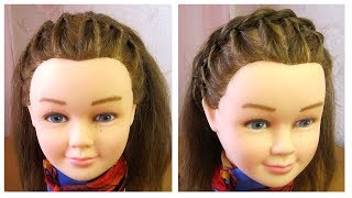 Easy Headband Hairstyles 2 options for shortmedium hair Tresse serretête cheveux courtsmi long [upl. by Shanney640]