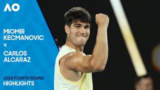 Miomir Kecmanovic v Carlos Alcaraz Highlights  Australian Open 2024 Fourth Round [upl. by Ennairb]