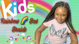 EASY TUCKING METHOD FOR  KIDS RAINBOW BOX BRAIDS  SUPER EASY [upl. by Emarie125]