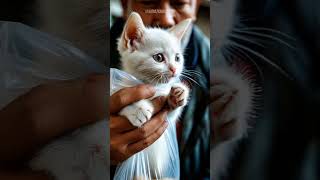 Heartbreaking Abandonment White Cat and Her Kittens Left to Face a Cruel Plastic Fate [upl. by Eelanna]