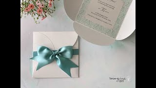 Make Your Own Wedding Invitations  Low Cost DIY Wedding Invitations with Bow [upl. by Vince]