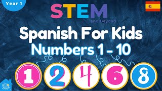 Numbers 1 to 10  Spanish for Kids  Year 1  KS1 [upl. by Eirhtug878]