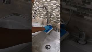 Kitchen Sink Scrubbing cleaning sinkcleaning scrubbingasmr asmrcleaning shorts cleaningsounds [upl. by Ahgiel]