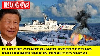 Today  June 10 2024 Chinese coast guard Intercepting Philippines ship in disputed shoal [upl. by Acacia]