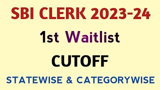 SBI CLERK 1ST WAITLIST CUTOFF [upl. by Soisanahta]