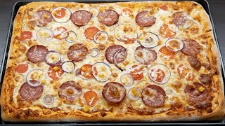 SOBA QABINA SIĞMAYAN QARIŞIQ PİZZA RESEPTİ Ağızda əriyən pambıq kimi pizza hazırlanması [upl. by Notsehc166]