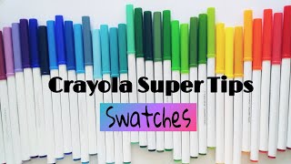 Crayola Super Tips 50 Swatches [upl. by Treulich]