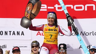 AUDI FIS Ski World Cup  Crans Montana SUI womens Super G  Feb 18 2024 [upl. by Arrio896]