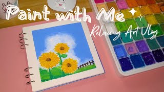 Paint with Me  Studio Ghibli Art  Himi Gouache Paint Sunflower🌻 [upl. by Quinn]