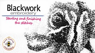 Blackwork embroidery  how to start amp finish the stitches  beginners embroidery video tutorial [upl. by Ogdon725]