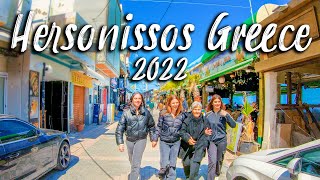 Hersonissos Crete  Unbelievable it is open 😱  Walking tour 4K Crete Greece 2022 [upl. by Binnie157]