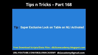 Tips n Tricks Part 168 Super Exclusive Lock on NLI Activated Table [upl. by Cammi]