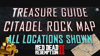 RDR2 Online  All Citadel Rock Treasure Map Locations  Red Dead Online 2 [upl. by Eatton]