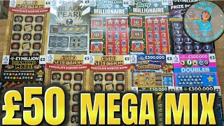 £50 MEGA MIX OF UK SCRATCH CARDS [upl. by Enirok985]