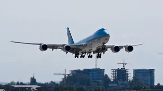 Boeing 7478F GO AROUND  Korean Air Cargo at Vancouver YVR [upl. by Llerroj]