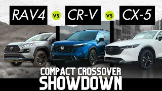 INDEPTH COMPARISON  All Specs Trims Base Model Differences amp More RAV4 vs CRV vs CX5 for 2024 [upl. by Rayburn]