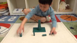 J working with the Montessori green knobless cylinders [upl. by Emad]