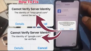 How to fix Cannot Verify Server IdentityThe identity of IMAP Gmailcom cannot be verified on iPhone [upl. by Louella465]