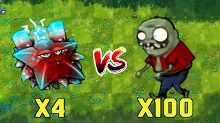 4 Fusion Plants Vs 100 imp Zombie  Who Will Win PVZ 1 Fusion Challenge [upl. by Linda999]