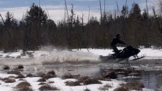 Ski doo Rev 800 mod sled water crossing PowerModz [upl. by Cleodell]