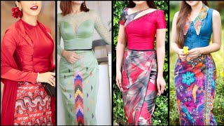 So beautiful and ethnic style bodycon Myanmar dresses with skirts part 1 [upl. by Ofori35]