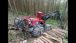 🌲4K Komatsu 931XC goes uphill • Ritter Winch • HarvesterAction • Van Den Nagel • Loggingvideo🌲 [upl. by Avot]