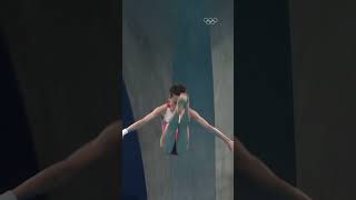 At Tokyo2020  Quan Hongchans gets two perfect scores in the womens 10m platform 🥇 [upl. by Orvie]