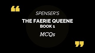 THE IMPORTANT MCQs ON THE FAERIE QUEENE  BY EDMUND SPENSER  FOR PGTRBNETSLET [upl. by Iclehc]