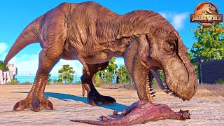 TREX vs TRICERATOPS amp DRACOREX amp IGUANODON Dinosaurs Fight  Jurassic World Evolution 2 🦖 [upl. by Tolley]