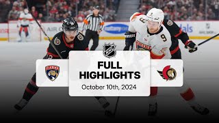 Panthers at Senators  October 10 2024  NHL Full Game Highlights [upl. by Gilboa]